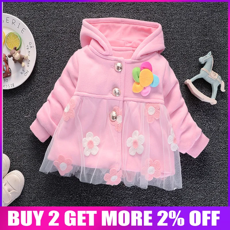 

BibiCola children girls jackets kids new spring autumn clothes girls flower tops coat baby child casual clothing cute outerwear