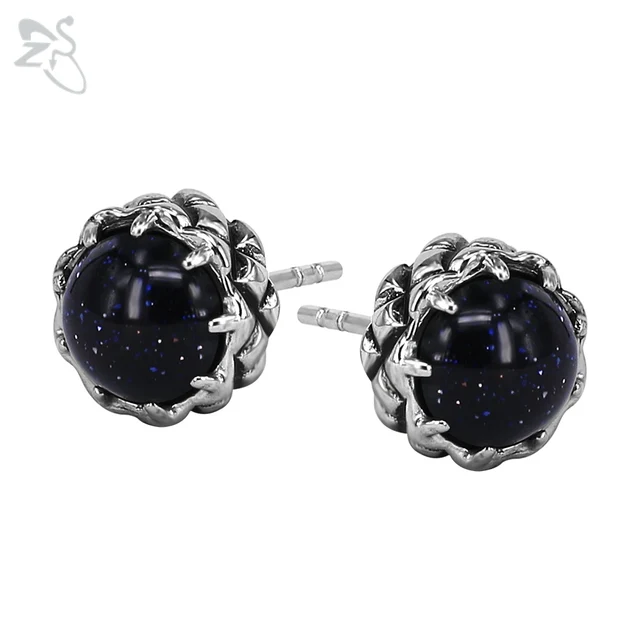 Navy Blue Stud Earring Fashion Style Piercing Ear Cartilage Round Navy Blue Stud Earring Fashion Style Piercing Ear Cartilage Round Crystal Earing Bride Party Jewelry For