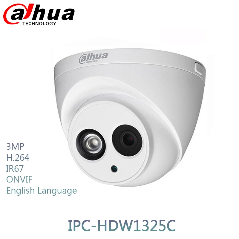 

Dahua Original 3MP dome camera H.264 ONVIF indoor IP Camera 1080p IPC-HDW1325C IR 30M Surveillance Network cctv cam