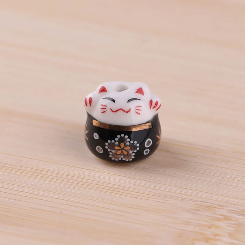 Diy ручной работы из бисера цветные керамические бусины окрашенные lucky cat свободные бусины супер милый котенок Шарм