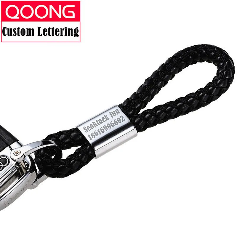 

2016 Custom Lettering Fashion Men Women Woven Keychain Detachable Car Key Chain Pendant Metal + Leather Key Ring Holder S43
