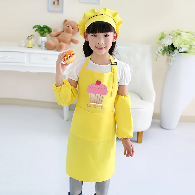 

Korean fashion children's baking apron tea shop dessert shop supermarket studio apron logo print