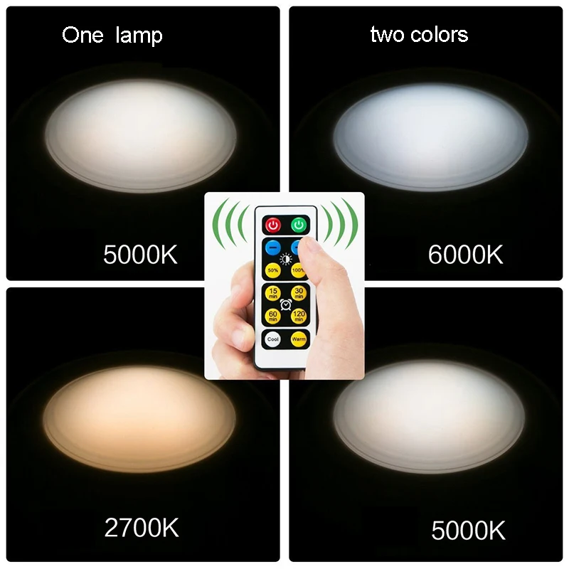  fill light white warm white led lamp 2 color night light closet decorative light with remote contro - 32965156990