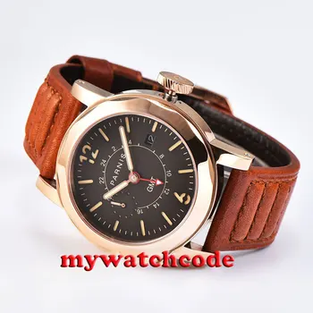 

Luxury 44mm Parnis coffee dial Sapphire glass GMT date Automatic Men's Watch 693