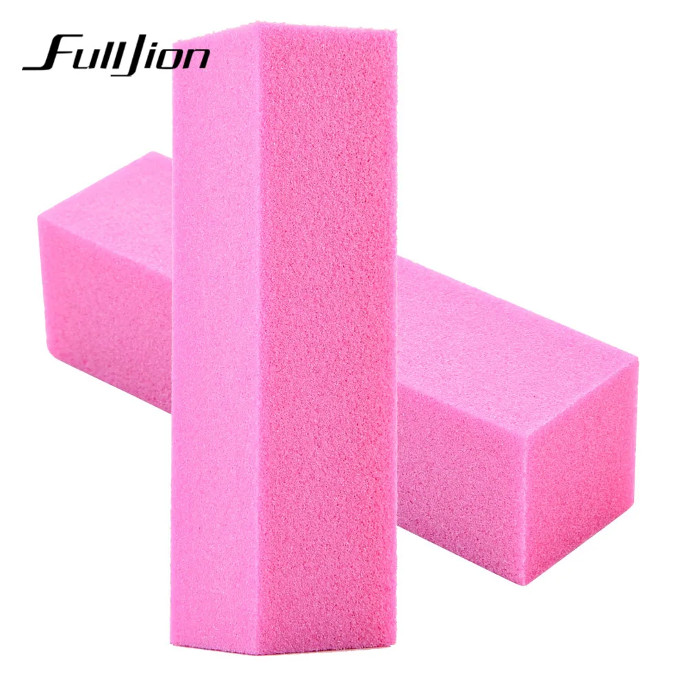 spesifikasi Fulljion 1 pcs Pink Bentuk Nail Buffer File Untuk UV Gel Putih Nail Sanding File Blok Penyangga Kuku Manicure Pedicure Nail Art Alat