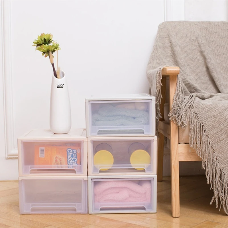 الإبداعية درج تخزين صناديق المنظم المنزل خزانة متعدد الطبقات شفافة أشتات الأطفال الملابس صناديق تخزين بلاستيكية