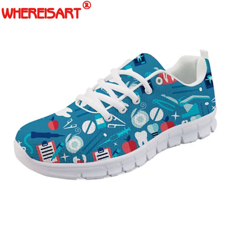 WHEREISART-Zapatos-Mujer-Women-Flats-Shoes-Spring-Autumn-Cute-Dentist-Tooth-Printed-Ladies-Casual-Walking-Shoes