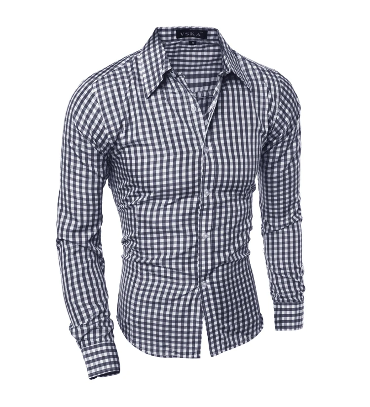 Новая модная мужская рубашка с длинным рукавом мужская рубашка Брендовые повседневные деловые стильные рубашки 7 цветов Лидер продаж - Цвет: Black