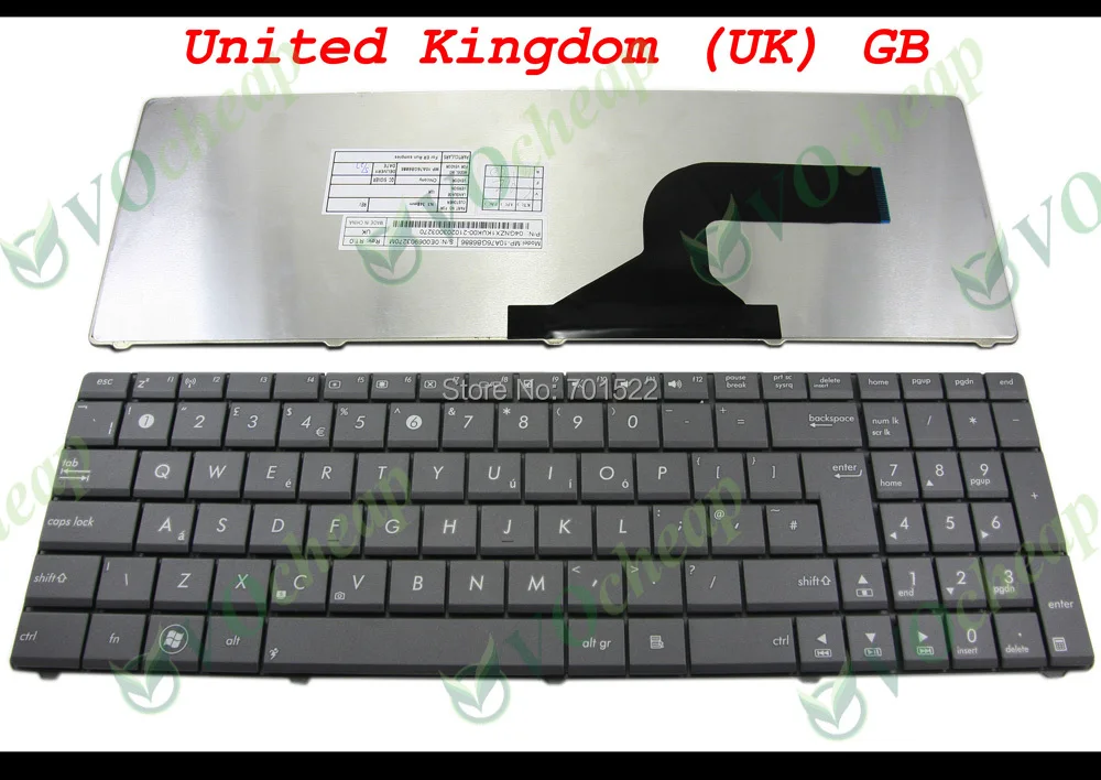 Новая клавиатура для ноутбука Asus X53 X54H k53 K55D A53 N53 N60 N61 N71 N73S N73J P52 P52F P53S X53S A52J X55V X54HR