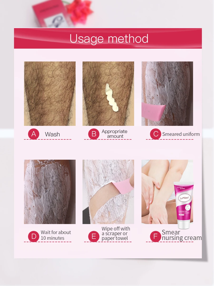 LAMILEE Painless Depilatory Cream Legs Depilation Cream Hair Removal Armpit Hair Remove Cream For Women&Men Wax Bean