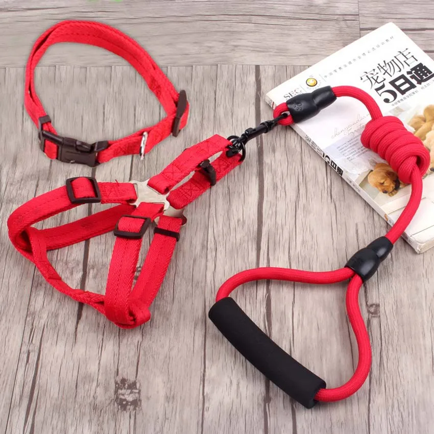 Adjustable Nylon Chihuahua harnais chien Hond Dog Pets Lead harness
