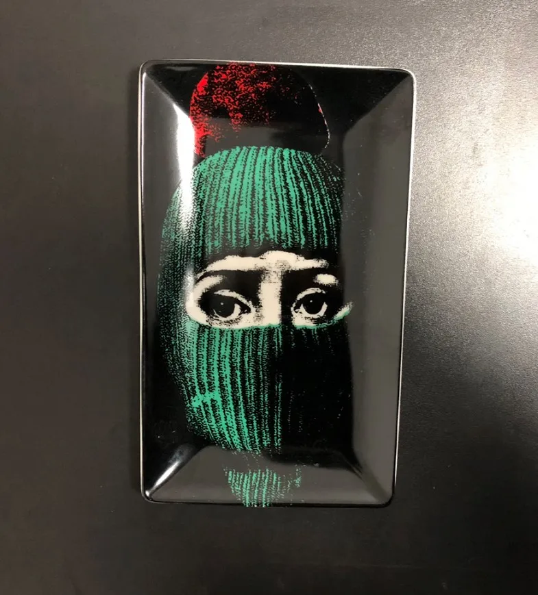 Fornasetti тарелка для хранения ювелирных изделий посуда с узорами прямоугольный поднос подсвечник банка канделябры украшение дома - Цвет: 2