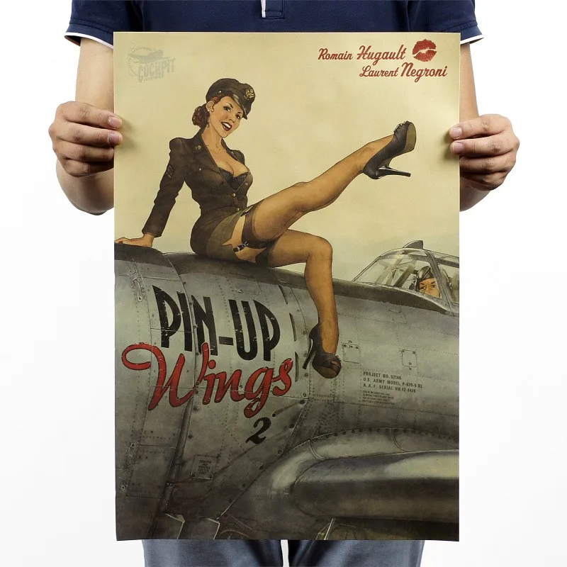 Ретро pin up сексуальная леди США фильм крафт бумага плакат домашний декор винтажные настенные стикеры старая живопись 42x30 см
