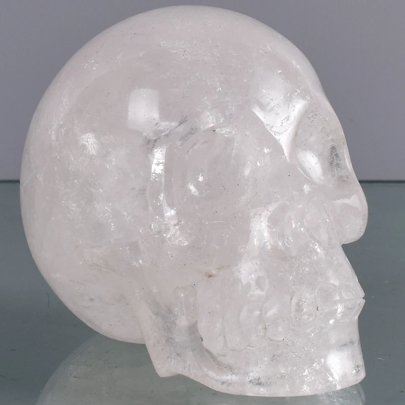 

Healing Rock Quartz Skull Figurine 4 Inch 710 g Natural Stone Handmade Statue Gemstone Carving Craft Healing Reiki Home Decor