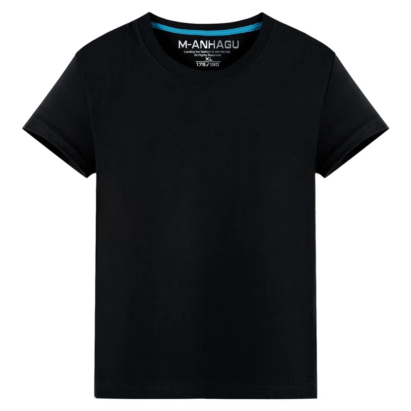 

BZPOVB New Pure Color Men's Black 100% Pure Cotton T-shirt Wholesale of High Quality Leisure T-shirts for Young Men and Women