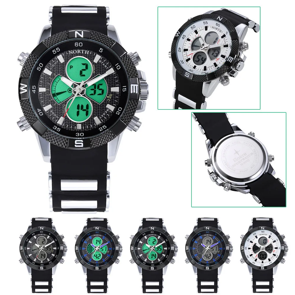 Северная Для мужчин военные часы спортивные наручные часы силиконовые модные часы кварцевые часы skmei montre homme круглый цифровой