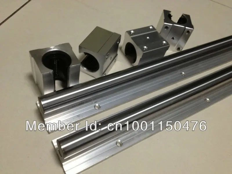 Envío gratuito: 2 unids SBR16 guías lineales L 1000mm soporte lineal de eje de carril + 4 unids SBR16UU rodamiento lineal bloques - 3