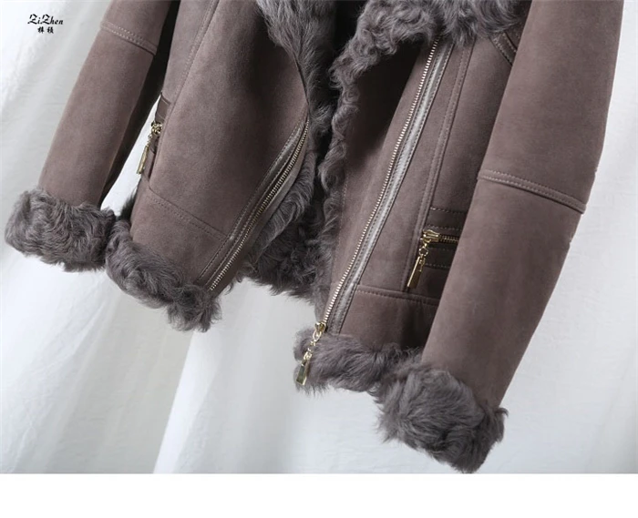 ZiZhen Genuine Leather Natural Wool Liner Shorts Jacket New Fashion Winter Woman Woolen Real Fur Coat 181108-2