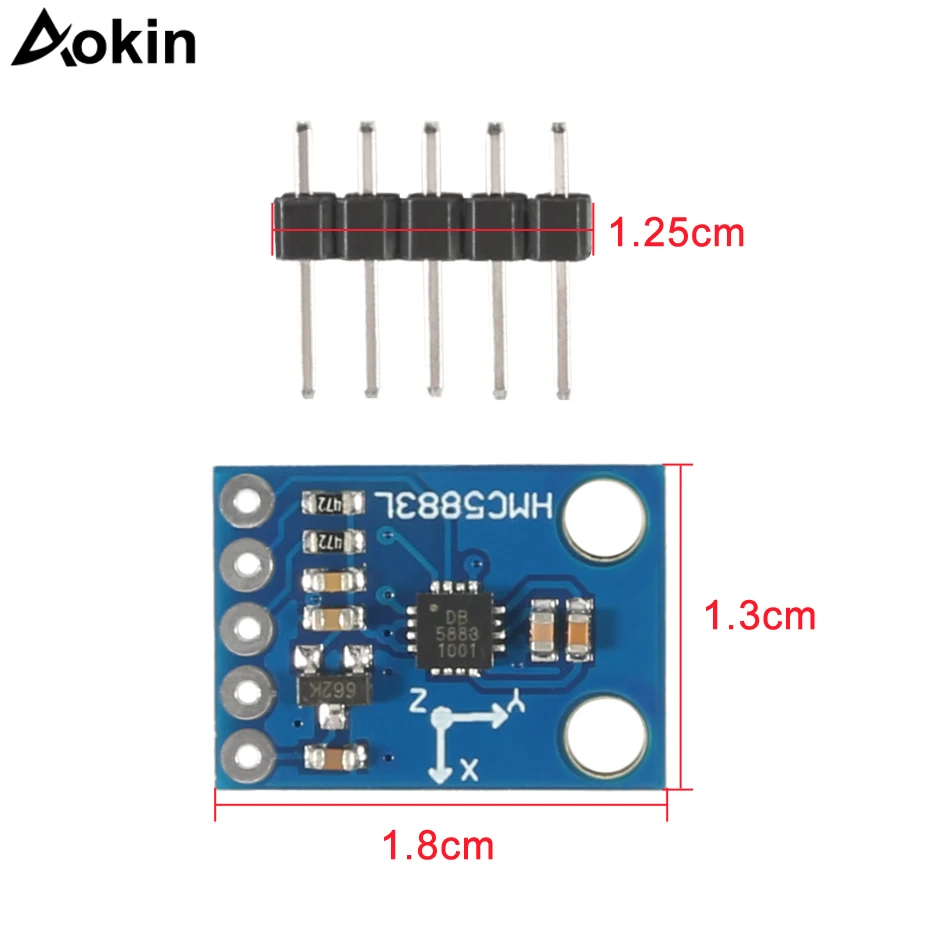 Aokin GY-273 HMC5883L трехосевой Компас магнитометр сенсорный модуль магнитного поля для