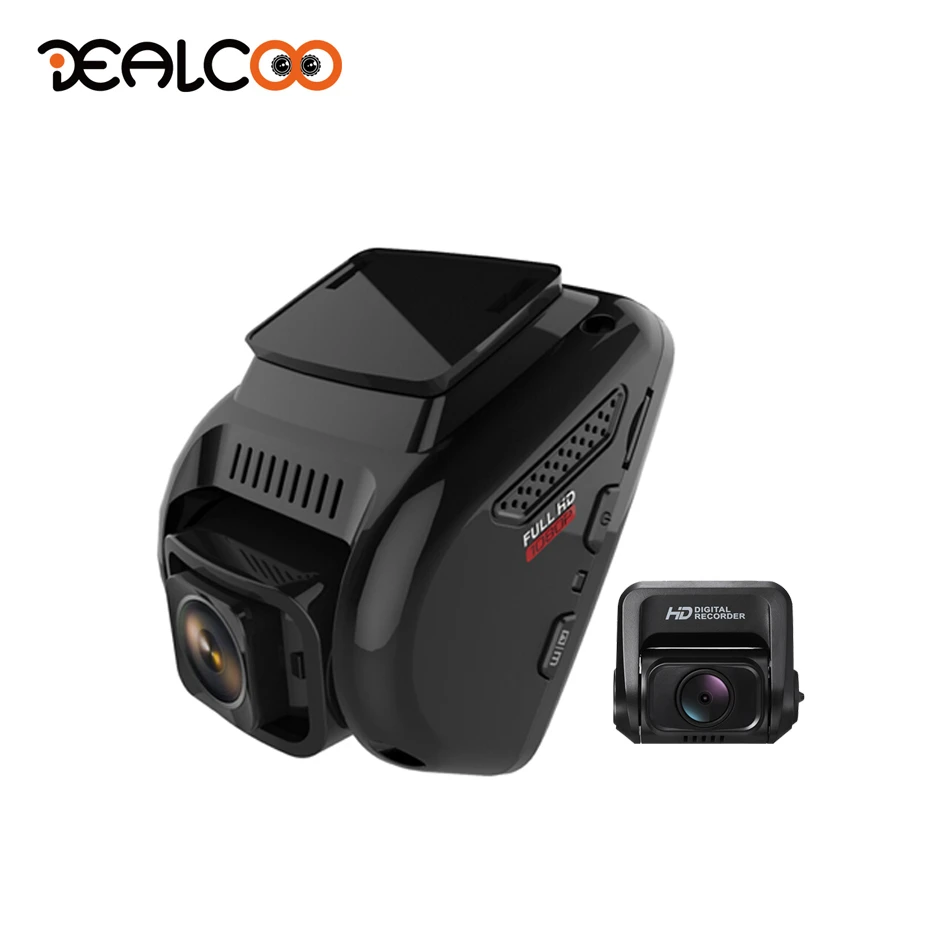 

Dealcoo Car DVR Camera Dual Lens Dash Cam 4K GPS Registrar Car Dash Camera with Rear View Camera GPS Car Camera Recorder WIFI