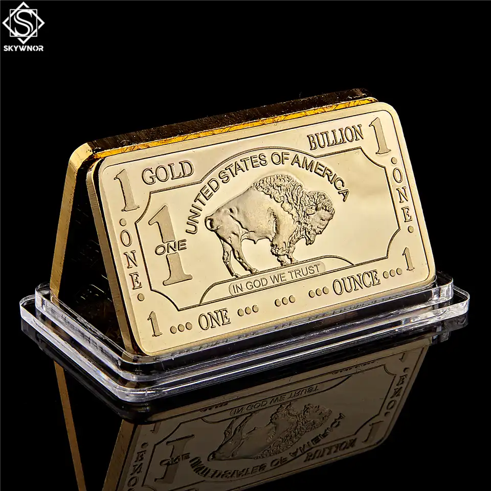 Gold Plated Bullion Beauty Bar United States Of America 1 Troy Gold Plated Bullion Beauty Bar United