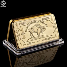 Placcato oro Lingotti Bar Bellezza Negli Stati Uniti Di America 1 Oncia Troy di trasporto Replica Oro Rivestito Buffalo Bar