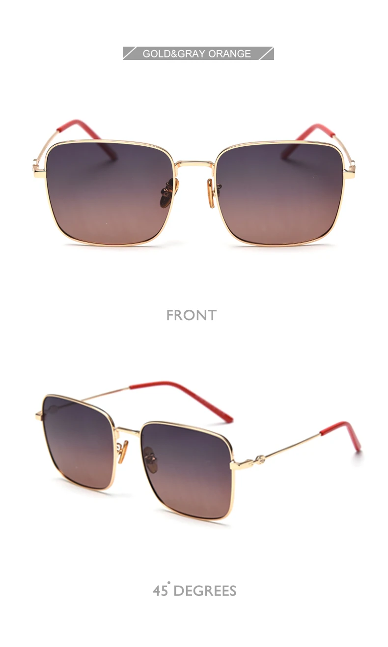 Королевская Девушка роскошный бренд квадратные поляризационные солнцезащитные очки для женщин и мужчин винтажная металлическая оправа