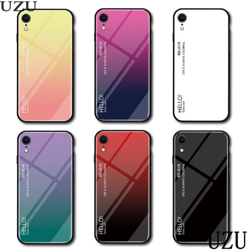 

Glass phone case for One plus 5 6 shiny gradient silicone soft frame ultra thin colorful back cover for Oneplus 5T 6T coque etui