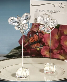 

10pcs Creative High Quality Clear Crystal Butterfly Place Card Holders Wedding Table Decoration Reception Party Favor Supply