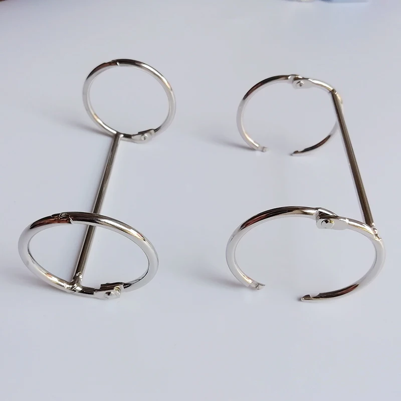Metal Ring Binder 83mm Metal Loose Leaf Book Binder Hinged Ring Binding Rings DIY Nickel Desk Calendar Circle 2 Rings For Scrapbook Album Notebook metal binder ring book binding supplies