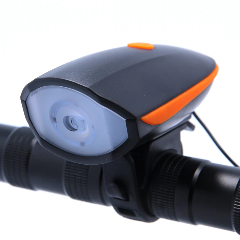 2 IN 1 LED Bike Light With electric Bell trembler buzzers horn switch Cycling Bicycle Lamp Battery Built-in USB Charging