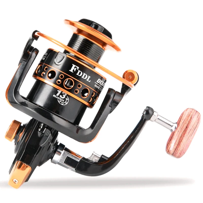 Ultralight Spinning Fishing Reels Folded Rocker Arm Wooden Reel Handle