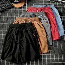 Для мужчин для девочек; Детские шорты; Летние Повседневное Однотонная одежда свободного кроя с поясом пляжные спортивные короткие masculino pantalones hombre