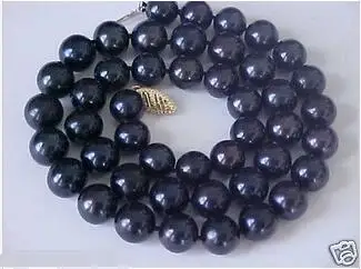 

Free Shipping >> GENUINE HUGE 10-11MM BLACK PEARL NECKLACE 18" AAA