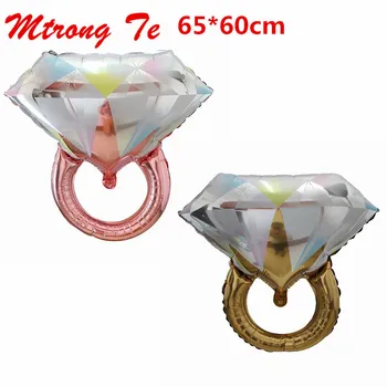 

50pcs 60x65cm Rose Gold Diamond Ring Aluminum Foil Helium Balloons Romantic Valentine's Day Wedding Party Supplies Toys Decor