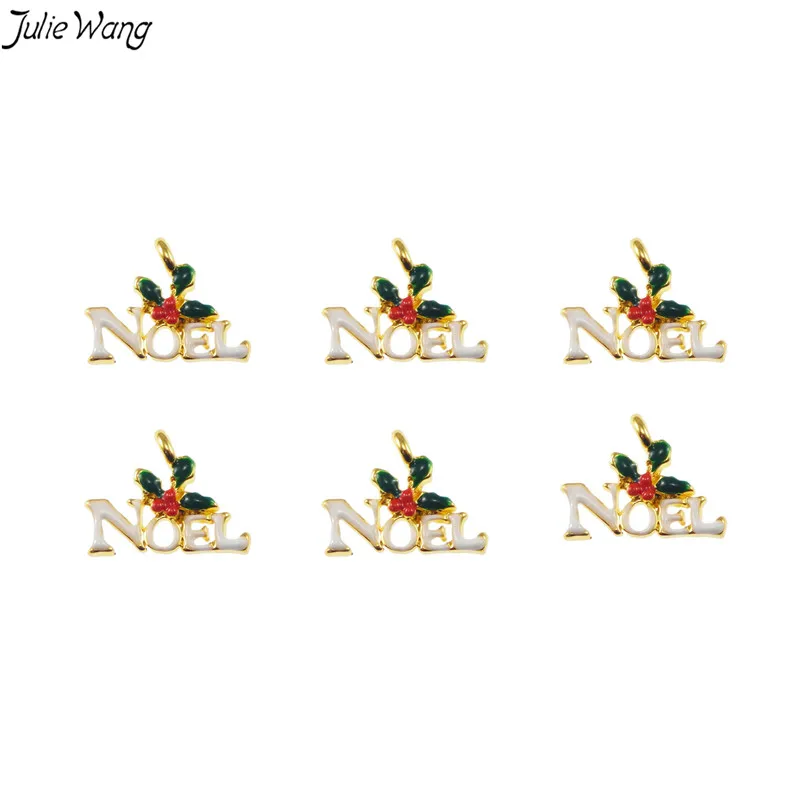 10 шт. новогодние эмалированные Подвески Julie Wang|enamel charms|charming accessoryalloy letters |