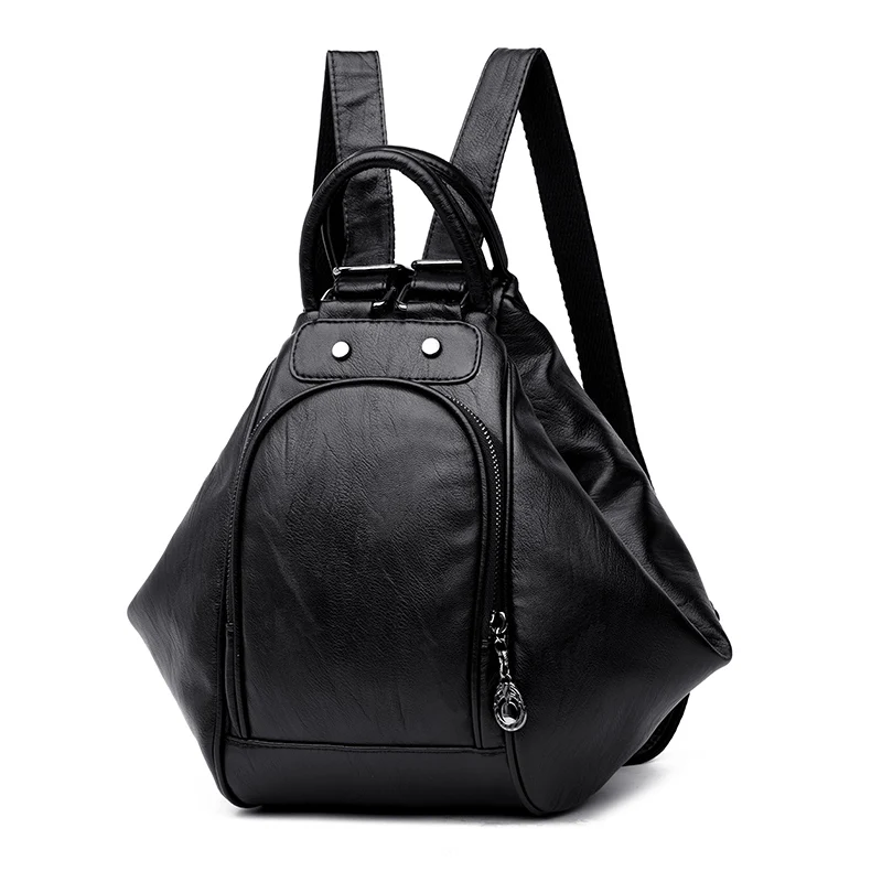 Модный женский рюкзак из натуральной кожи, черный рюкзак, школьная сумка для девочек, сумка для девочек, роскошная сумка - Цвет: Black