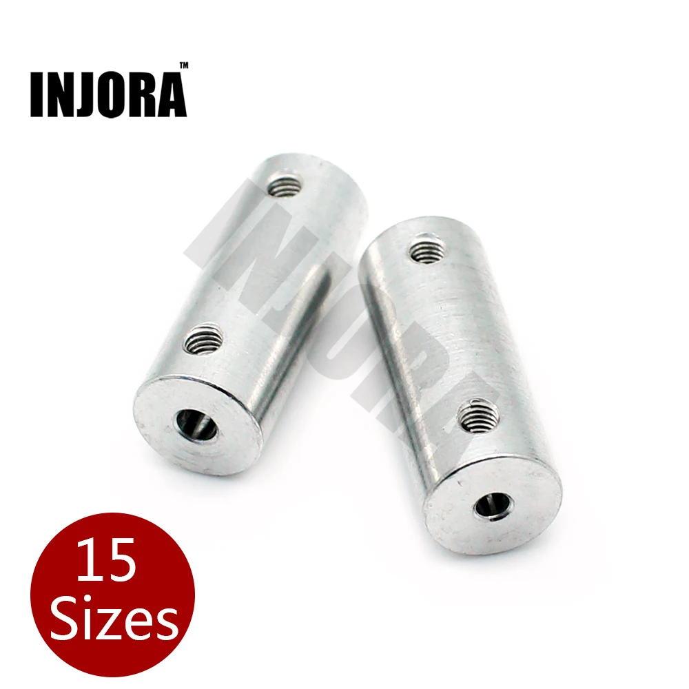 

INJORA 1PC 15 Sizes Available Metal Drive Shaft Connector Motor Shaft Coupling for RC Boat Parts