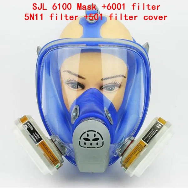 

high quality 6100 gas mask With 2091/6001/5N11/501 filter Modular respirator mask against Toxic gas dust respirator gas mask