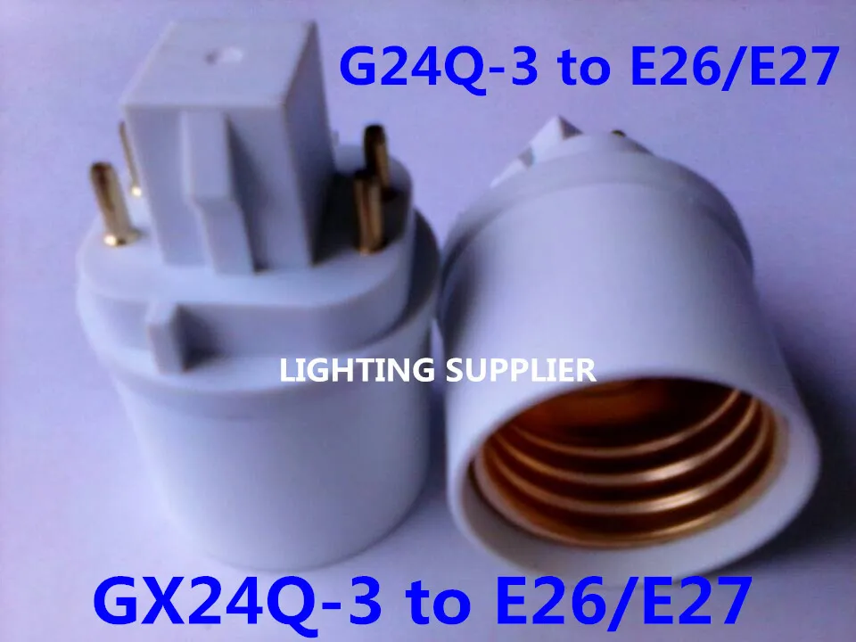 Адаптер для лампы 10 шт./лот Φ адаптер E26 E27 4 контакта GX24 на E27|e27 adapter|lamp socket adaptere27 to e27