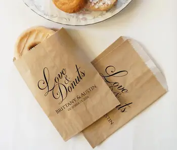 

personalized Wedding Favor Pretzels Bridal baby Shower Kraft Paper Bakery Cookie desserts gift Favors Bags holder pouches packs