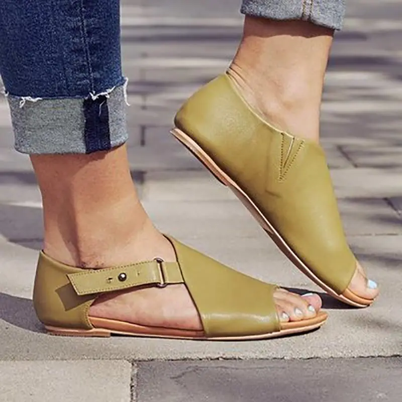 

Women sandals 2019 new fashion outdoor buckled shoes woman light flats sandals women shallow mouth casual women shoes plus size