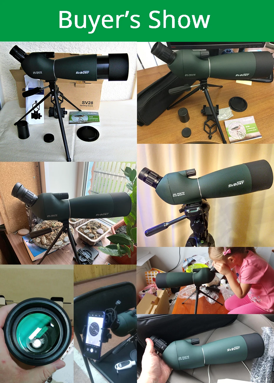 Visando o Escopo Telescópio à Prova Adaptador de Telefone Ótica ao ar Livre para Caça Arco e Flecha Observação de Pássaros Svbony 70mm Zoom d' Água Caça Monocular & Universal Mountf9308 Tiro Sv28 50 - 60 6 escopo Zoom Telescópio À Prova D' Água