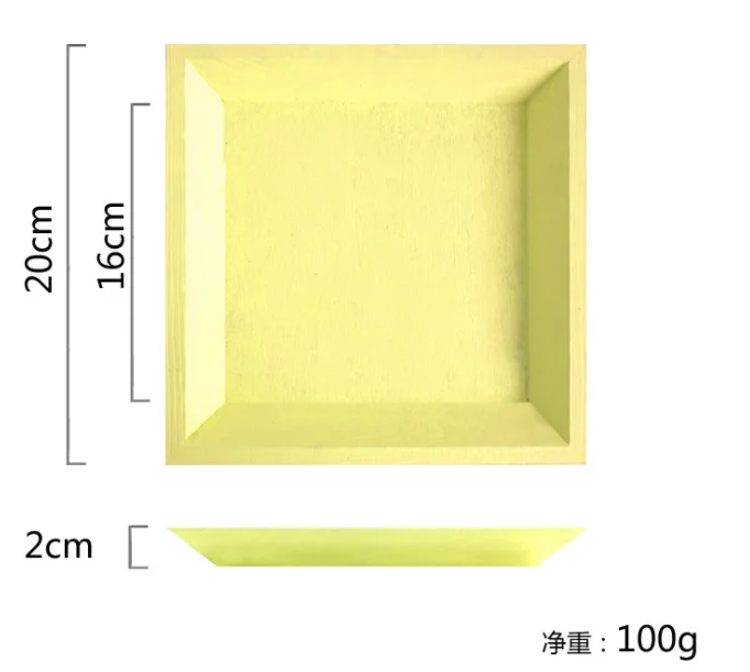 В скандинавском стиле поднос для хранения макаронов, настольный, ручная роспись, тарелка для закусок, косметическое блюдо, деревянный поднос, реквизит для фотографий - Цвет: Yellow M