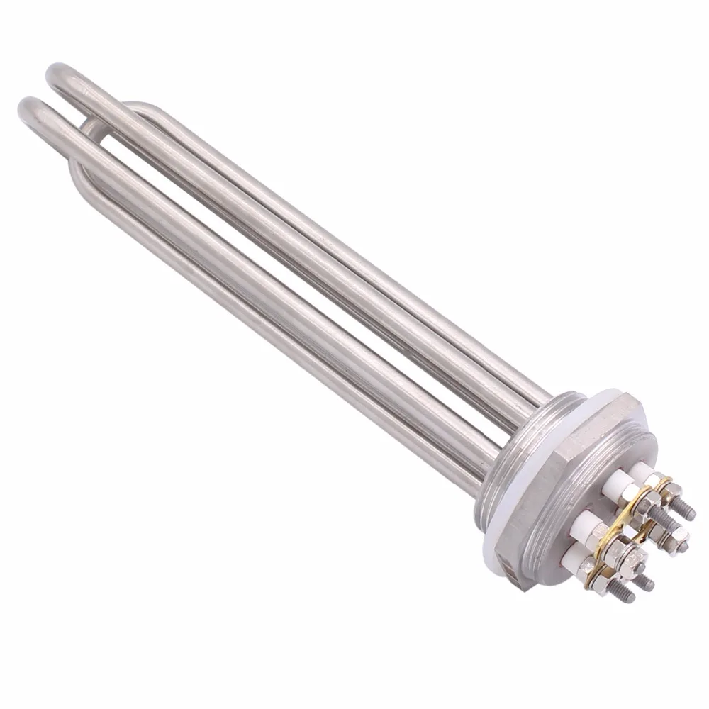 SUS304 Water Heating Element 220V/380V 3KW 4.5KW 6KW 9KW DN40 Electric Immersion Heater with 1.5"BSP Thread