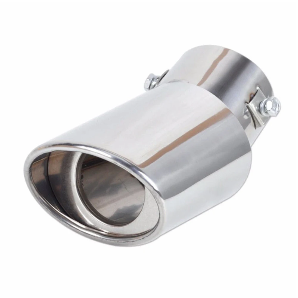 

Universal Stainless Steel Silver Chrome Round Car Exhaust Tail Muffler Tip Pipe Fitting