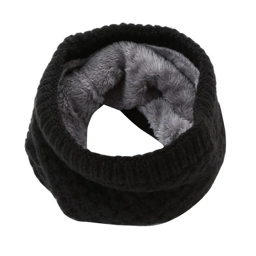 Женский вязаный шерстяной шарф, зимние теплые шарфы с кольцом, утолщенные флисовые теплые шарфы для шеи