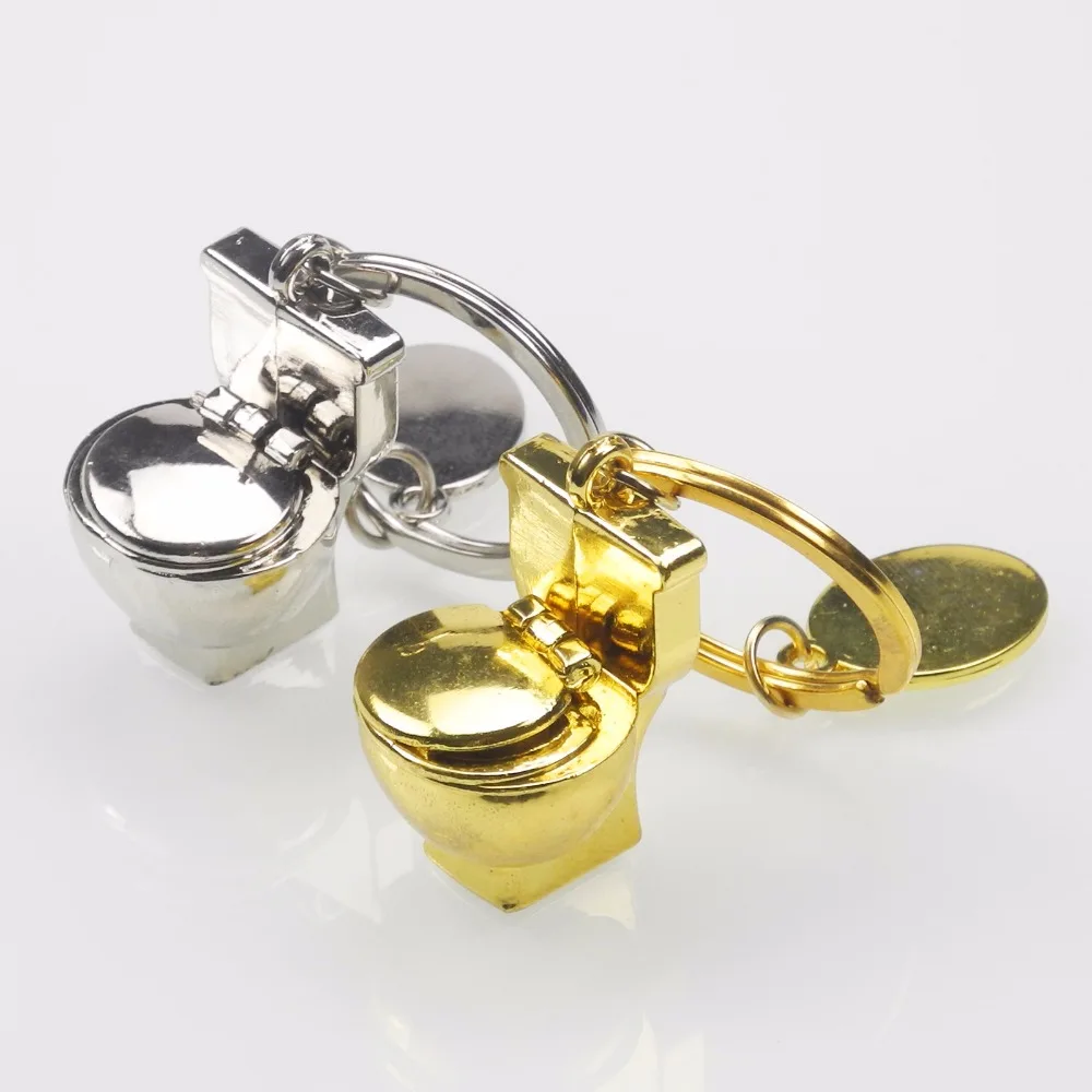 new Wholesale Silver Plated Toilet Seat Key chain For Car Metal Key