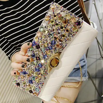 

2018 Women Rhinestone Evening Clutch Bags Ladies Day Fashion Purses Chain Handbags Bridal Wedding Party Bolsas Mujer