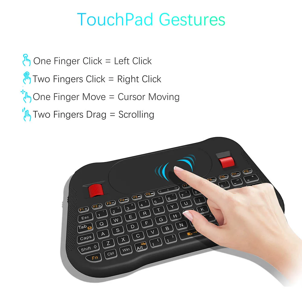Мини 2,4G беспроводная Fly Air mouse английская клавиатура с подсветкой Сенсорная панель контроллер для Android tv BOX